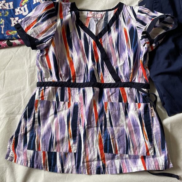 Scrubs Size Small S Tops Nurse Floral Bright Prints Medical School Lot of 11 - Picture 7 of 12